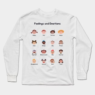 emotions and feelings set of stickers for every day Long Sleeve T-Shirt